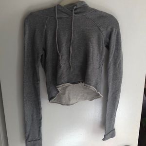 Hollister crop top gray sweat shirt